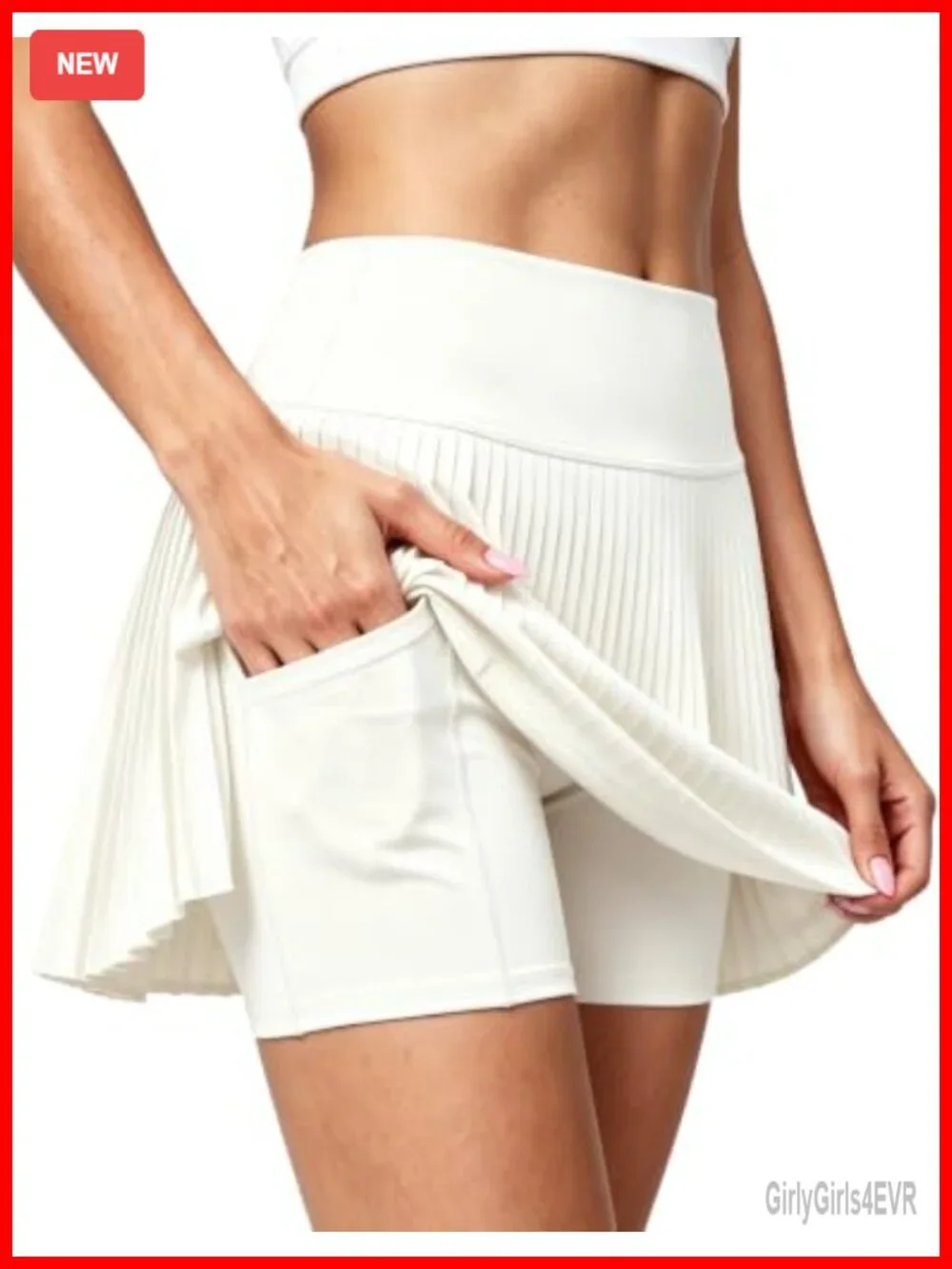 High Waisted Pleated Tennis Skort with Pockets Athletic Mini Skirt for Women